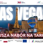 Grafika przedstawia ogłoszenie o naborze na targi CES w Las Vegas.