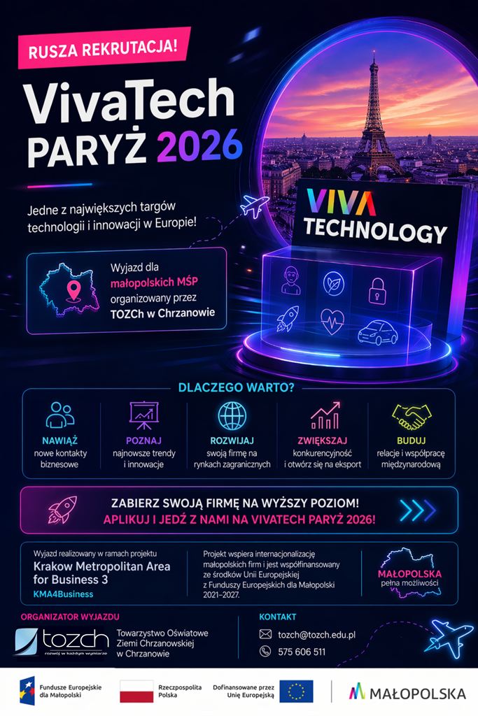 Plakat dotyczący naboru na wyjazd na targi VivaTech 2026