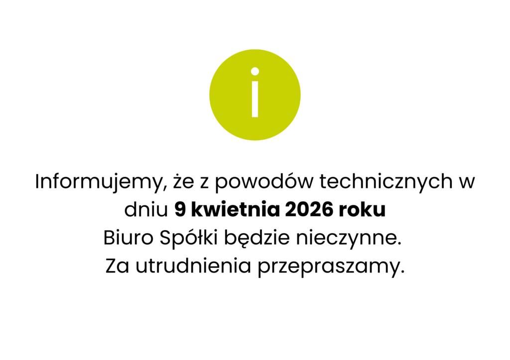 Komunikat o zamkniętym biurze 9 kwietnia 2026 roku.