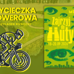 Grafika informująca o wycieczce rowerowej na Przylasek Rusiecki