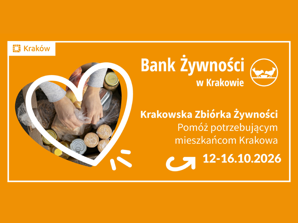 Grafika przedstawia Krakowską Zbiórkę Żywności